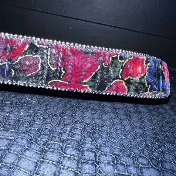 Absolutely Fresh belt Genuine Leather made inUSA Size:L color: red/floral